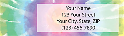 Retro Tie-Dye Return Address Label