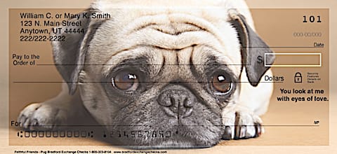 Faithful Friends-Pug Personal Checks