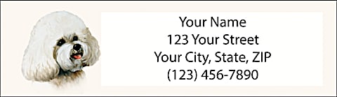 Bichon Frise Return Address Label