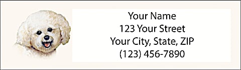 Bichon Frise Return Address Label