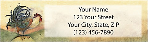 Le Rooster Return Address Label