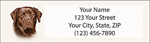 Chocolate Lab Return Address Label