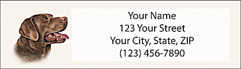 Chocolate Lab Return Address Label