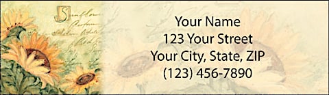 Sunflowers Return Address Label