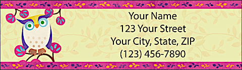 Challis & Roos Awesome Owls Return Address Label
