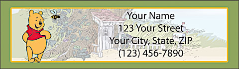 Disney's Adventures of Pooh Return Address Label