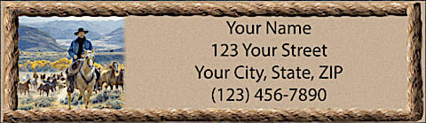 Cowboy Round Up Return Address Label
