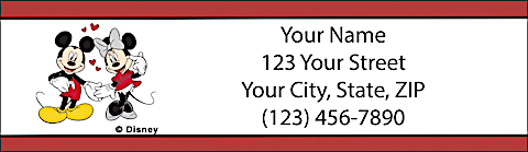 Disney's Mickey Loves Minnie Return Address Label