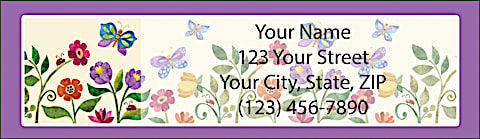 Challis & Roos Blooming Gardens Return Address Label