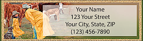 Cowboy Kids Return Address Label