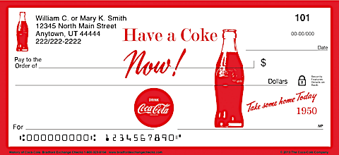 History of Coca-Cola&reg; Personal Checks