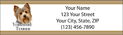 Best Breeds - Yorkshire Terrier Return Address Label