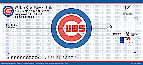 Chicago Cubs MLB&reg; Logo Personal Checks