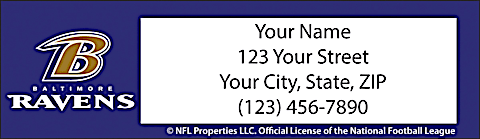 Baltimore Ravens NFL Return Address Label