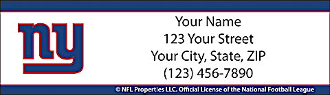 New York Giants NFL Return Address Label