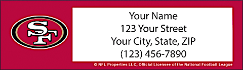San Francisco 49ers NFL Return Address Label