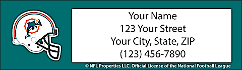 Miami Dolphins NFL Return Address Label