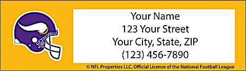 Minnesota Vikings NFL Return Address Label