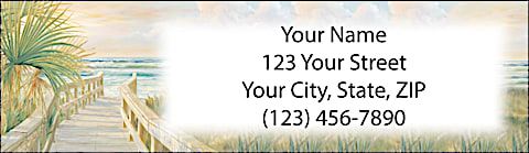 A Walk on the Beach Return Address Label
