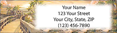 A Walk on the Beach Return Address Label