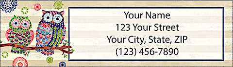 Groovy Owls Return Address Label
