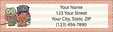 Groovy Owls Return Address Label