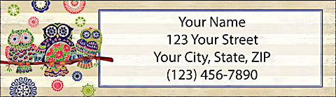 Groovy Owls Return Address Label