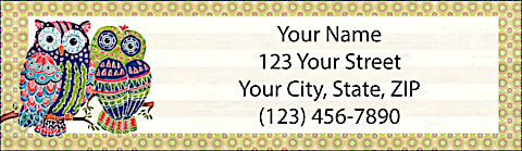 Groovy Owls Return Address Label
