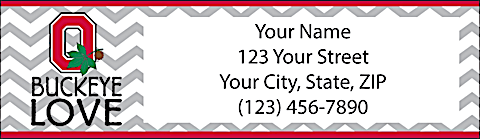 I Love Ohio State Chevron Return Address Label