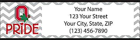 I Love Ohio State Chevron Return Address Label