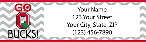I Love Ohio State Chevron Return Address Label