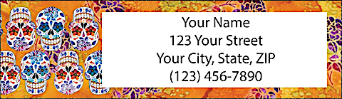 Day of the Dead Return Address Label