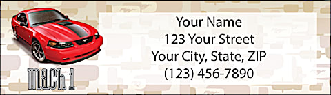 Ford  Mustang Return Address Label