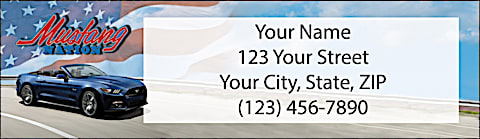 Ford  Mustang Return Address Label