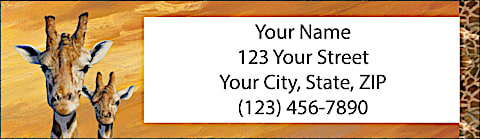 Giraffes Return Address Label