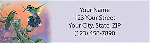 Hummingbirds in Flight Return Address Label
