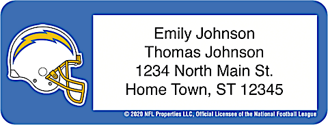 Los Angeles Chargers NFL Address Labels