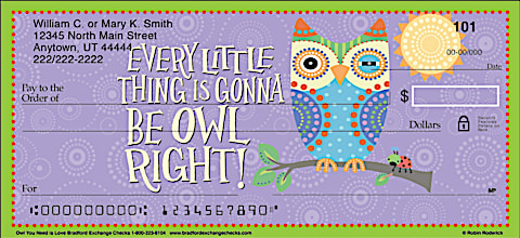 Owl You Need is Love Personal Checks