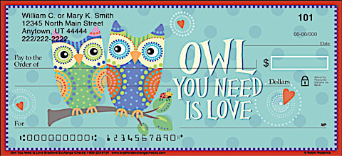 Owl You Need is Love Personal Checks