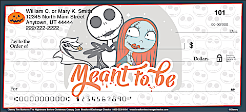Disney's Tim Burton's The Nightmare Before Christmas Creepy Cute Personal Checks