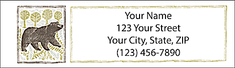 Woodland Woodcuts Return Address Label