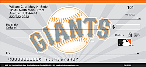 MLB San Francisco Giants Blast Personal Checks
