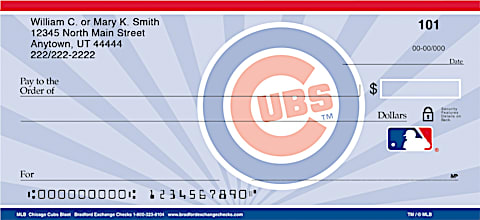 MLB Chicago Cubs Blast Personal Checks