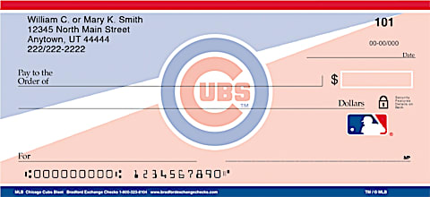 MLB Chicago Cubs Blast Personal Checks