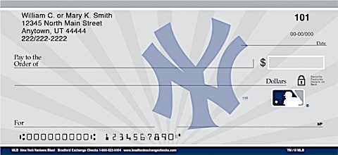 MLB New York Yankees Blast Personal Checks