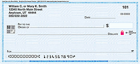 Blue High Security Personal Checks