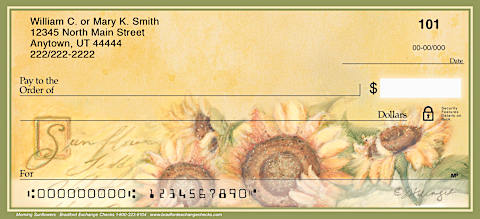 Morning Sunflowers Personal Checks