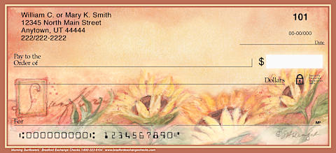 Morning Sunflowers Personal Checks