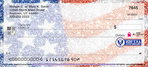 USA 250th Anniversary Sparkles High Security Personal Checks