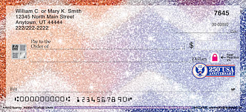 USA 250th Anniversary Sparkles High Security Personal Checks